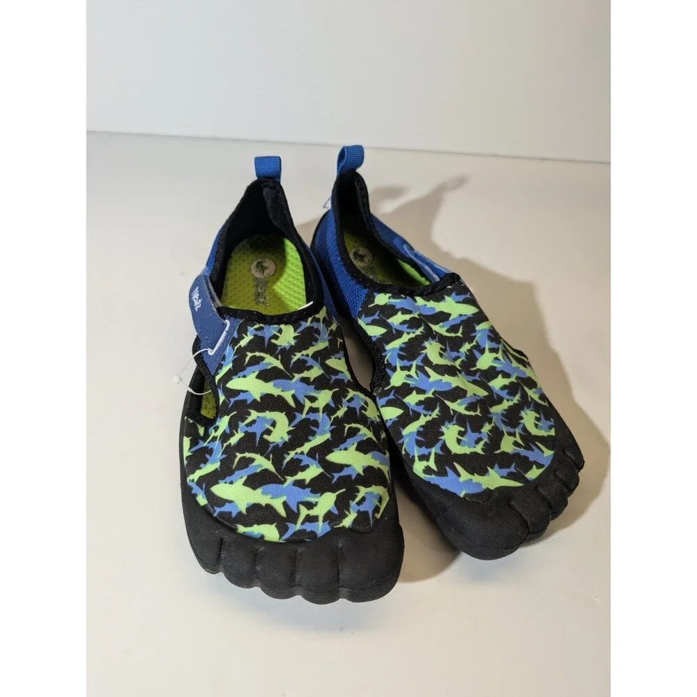 Newtz Unisex Kid Water Shoes Blue Green Swimming Lake Foot Bumper Size 6